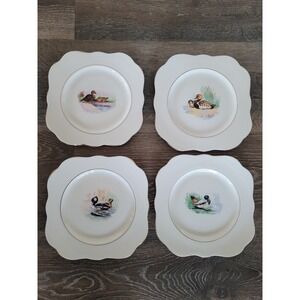 Vintage M&R Bone China England Duck Plates H. Coclough 1940‎ Set of 4 #HH